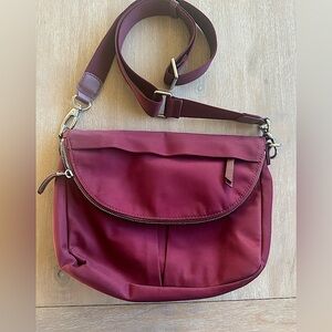 QUINCE Nylon Foldover Crossbody - Mulberry